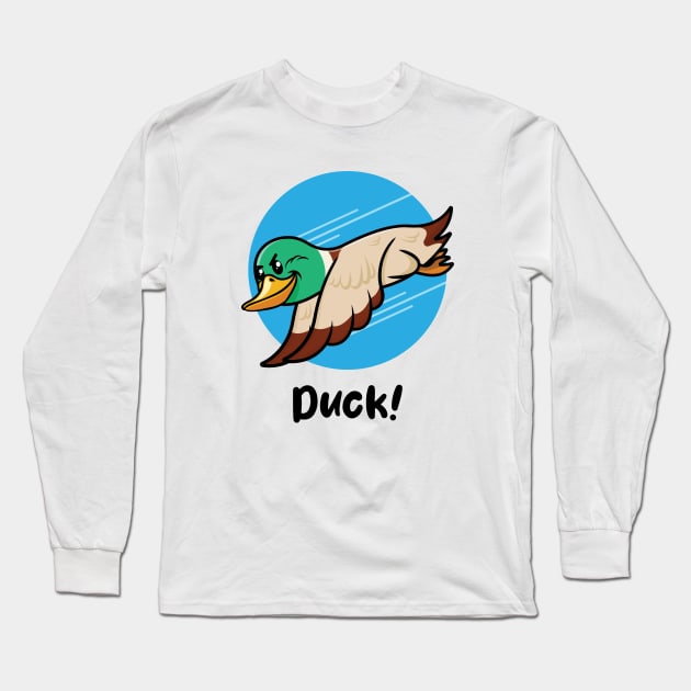 Duck! (on light colors) Long Sleeve T-Shirt by Messy Nessie